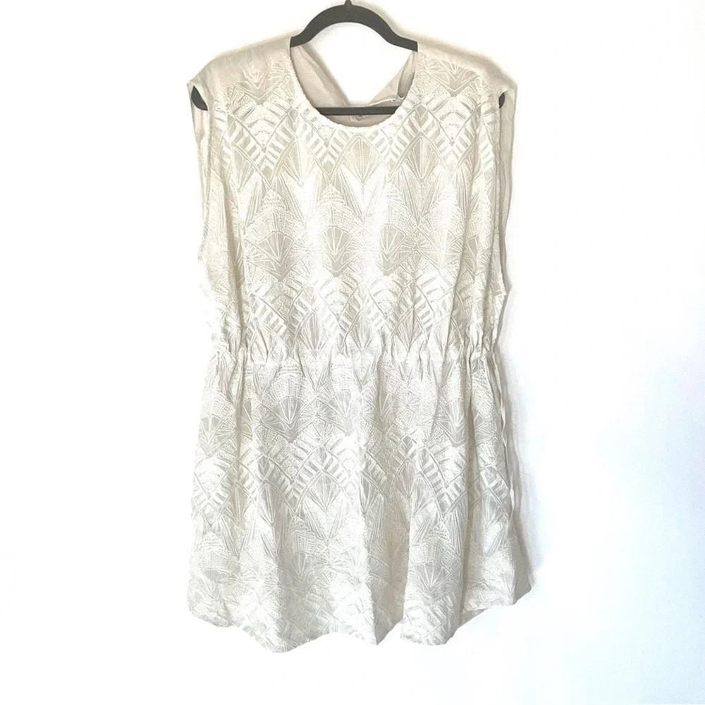 IRO Miu Sleeveless Embroidered Lace Corded Tunic Dress Size 38